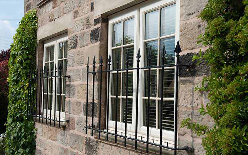 White double glazed casement windows with glazing bars