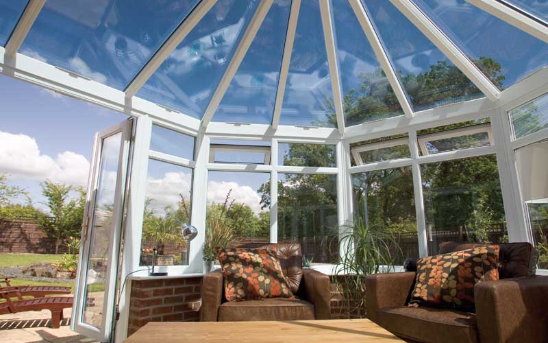 Victorian conservatory with glass conservatory roof