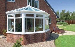 Victorian conservatory with brick base