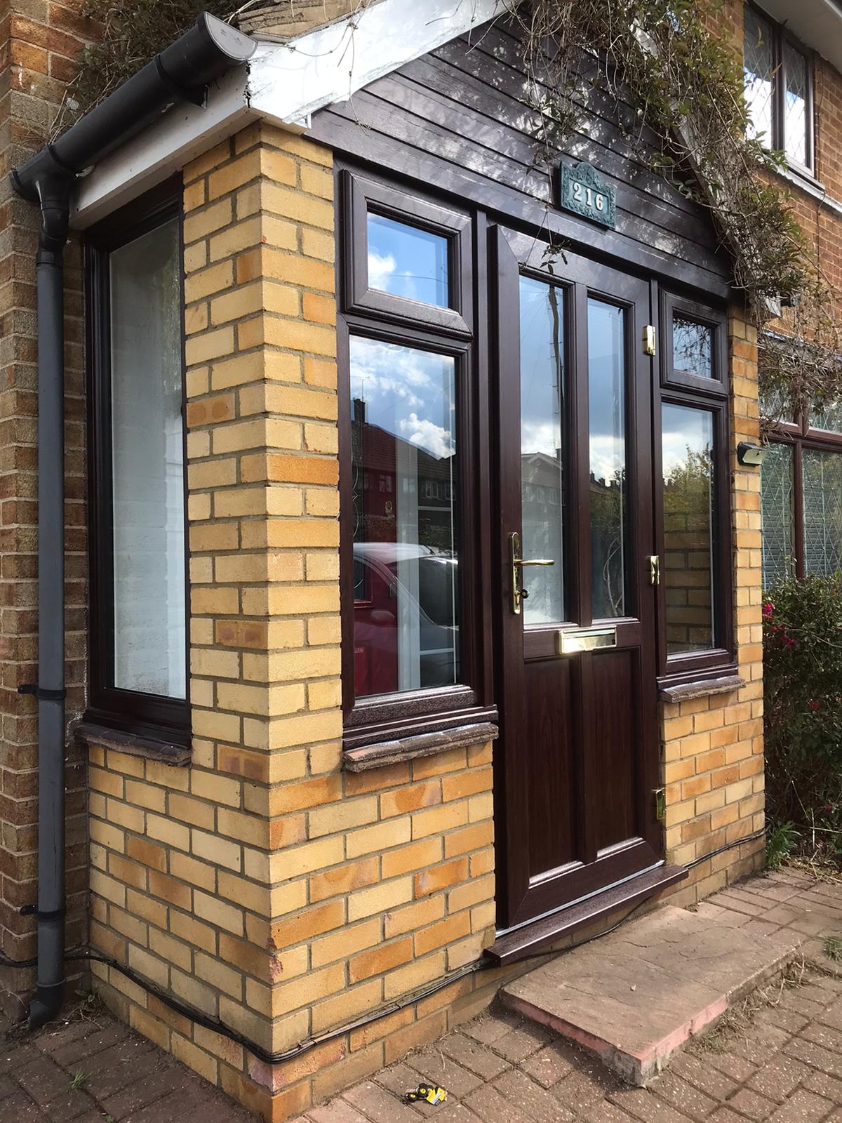 Porch Installed In A Bromley Property In Rosewood Upvc Outside And White Inside
